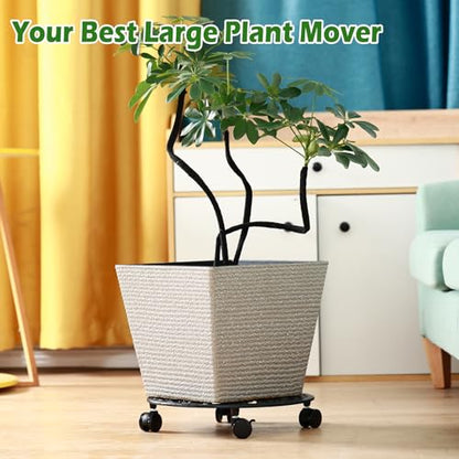 14 In Rolling Plant Stand with Wheels Metal Plant Caddy with Wheels 1 Pack - color: Black, size: 14 inch: 1 pcs