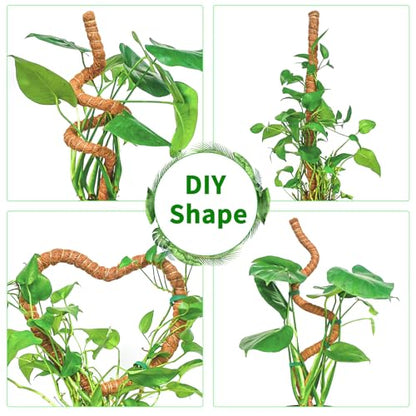 2 Pack 63'' Moss Pole for Monstera, Bendable Coco Coir Plant Support Stakes - size: 2 Pack（63-Inch）