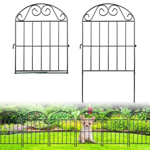 ADAVIN Collapsible Garden Fencing 24 inch high, 10 Panels Animal Barrier - color: Black, size: 24in(H)x12in(L) 10 Panels