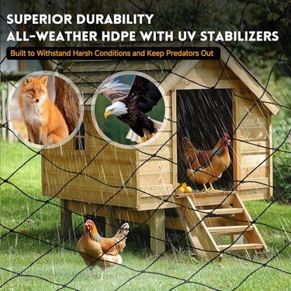 Heavy Duty Bird Netting for Garden with 1" Mesh, 25x25 ft Reinforced HDPE Chicken Netting & Pond Netting,Poultry Netting for Protecting Fruit Trees, Vegetables & Plants from Birds & Other Animals - style: 25' x 25' - 1"