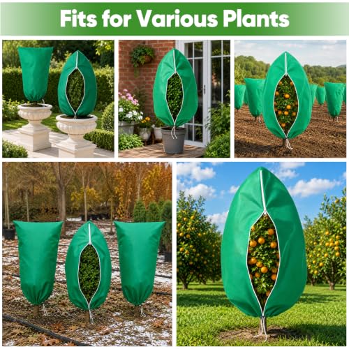 SPORTYOUTH 4 Pack Plant Covers Freeze Protection Frost Blankets 32"x47.2" - size: 31.5“x47.2"-4P