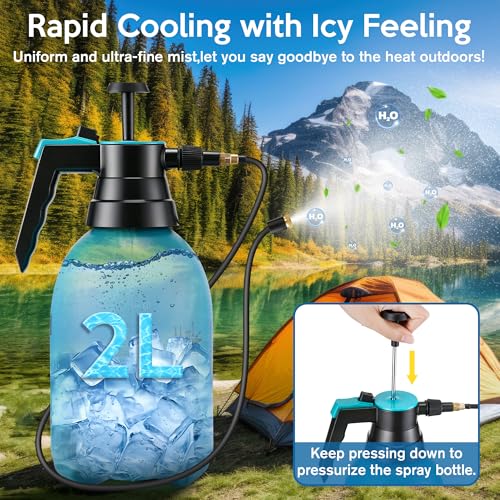 Personal Mister, 2 in 1 Water Spray Bottle with 3.3ft Mist Line, Black, 2L - color: Black, size: 2L
