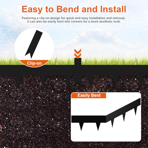33ft.10 Pack Metal Edging for Landscaping, 40" × 4.5" Garden Edging - color: Black, size: 4.5 Inch