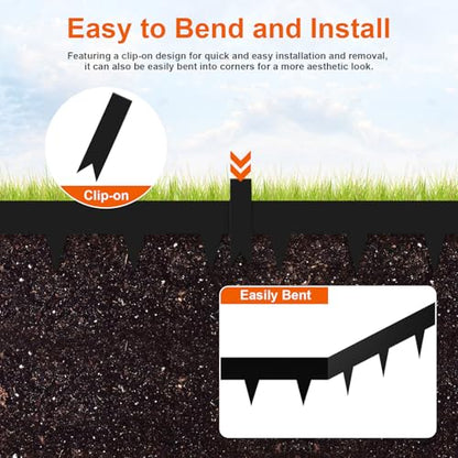 33ft.10 Pack Metal Edging for Landscaping, 40" × 4.5" Garden Edging - color: Black, size: 4.5 Inch