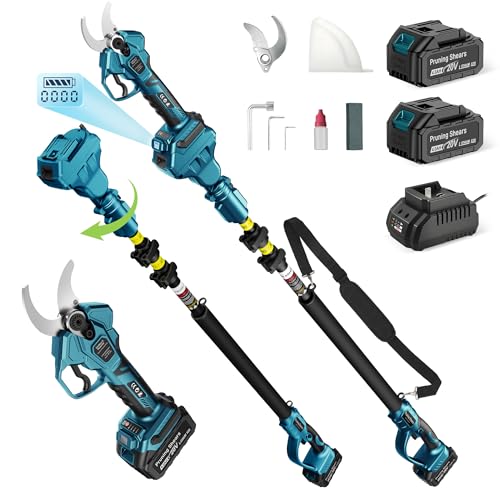 1.6" 2-in-1 Electric Pruning Shears Cordless with 2x4.0Ah Batteries - color: Blue