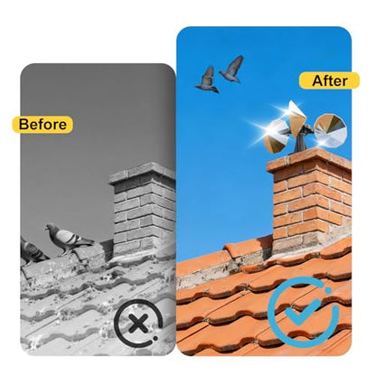 OFFO 2 Pack Bird Reflector, Reflective Pinwheel Wind Spinner, 5.1 Inch