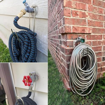 Metal Garden Hose Holder Wall Mounted Water Hose Holder for Outside Yard (1, Orange) - color: Orange