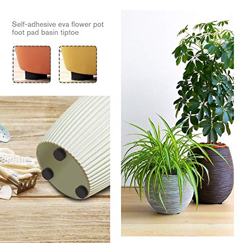 50Pcs Invisible Round Flower Pot Feet Mats Self-Adhesive EVA Plant Risers 30x11mm Non-Slip Black for Outdoor Indoor Plant Pots