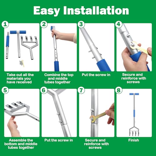 Manual Push Core Aerator Lawn Tool: Semi-Assembled Lawn Aerator