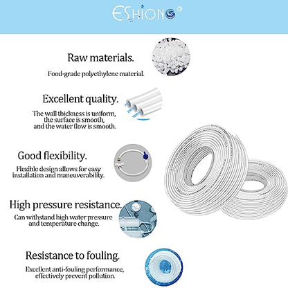 ESHIONG NSF Certified 1/4" O.D. Water tubing Hose Pipe for RO (Reverse Osmosis) Water Filter 330 Feet (100M)+Tube Cutter.… - style: 1/4" R.O.Tubing