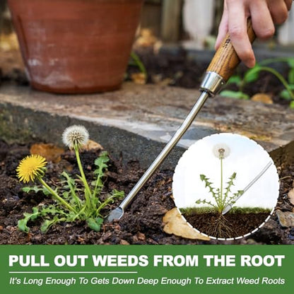Haliaeetus Hand Weeder Tool, 13'' Weed Puller Tool for Reaching the Root