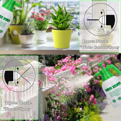 3 Pack 2L Garden Pressure Sprayer, Hand Pump Plant Spray Bottle - color: 2L-White-3PCS