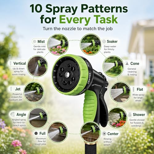 Garden Hose, 75 FT Non-Expandable Flexible Hose with Male/Female Fittings - size: 75FT