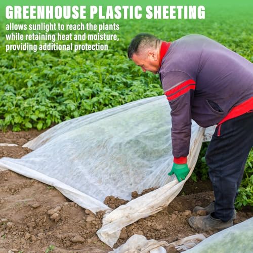 Legigo 10 X 30 Ft Clear Greenhouse Plastic, Plant Covers Freeze Protection - size: 10 x 30 Ft