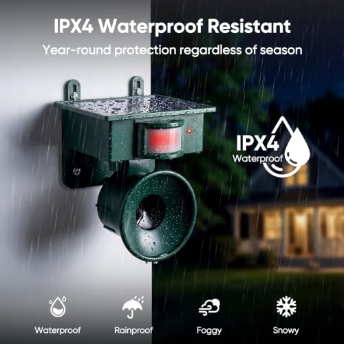2026 Upgraded Solar Ultrasonic Bird Repellent Devices Outdoor (2-Pack)