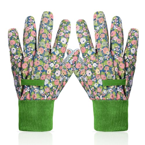 Women's Gardening Gloves Weeding and Thorn Resistant Work Gloves for Digging Planting Pruning Raking-Grown - color: Green-1