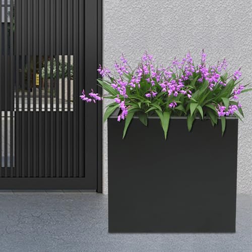 DYNAMI 32x32x32in Black Large Square Planter Box for Outdoor Plants - color: Black, size: 32in