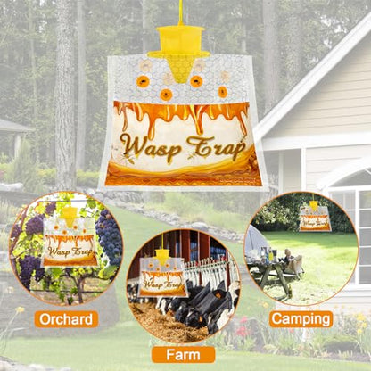 8 Pack Disposable Hanging Wasp & Yellow Jacket Traps Outdoor - size: 8 Packs