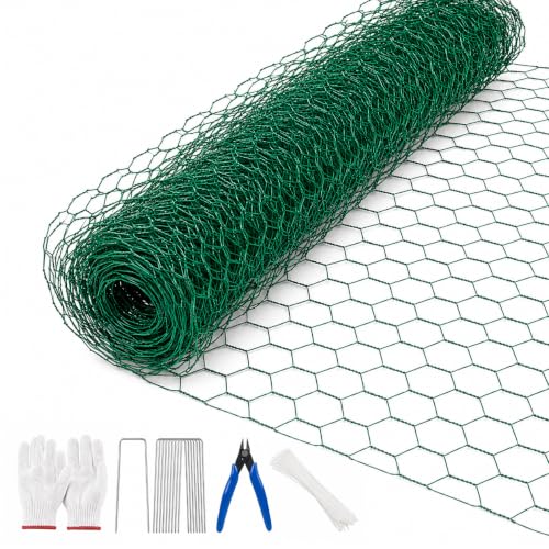 19.6Ft x 16In Plant Protectors from Animals, PVC Coated Wire Mesh