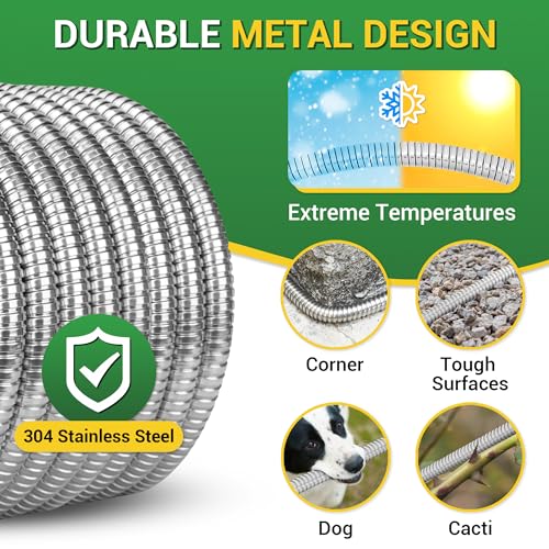 Garden Hose - Short Water Leader Metal Hose 6 FT with Female to Male Fitting, Flexible, Heavy Duty Hose Extension for Outdoor Hose Reel、Dehumidifier、RV、304 Stainless Steel - size: 6 FT, style: Male to Female