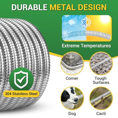 Garden Hose - Short Water Leader Metal Hose 6 FT with Female to Male Fitting, Flexible, Heavy Duty Hose Extension for Outdoor Hose Reel、Dehumidifier、RV、304 Stainless Steel - size: 6 FT, style: Male to Female