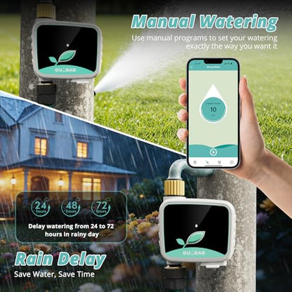 QUOBAS WiFi Water Timer for Garden Hose, 1 Zone Brass Smart Sprinkler Timer - size: Smart Timer 1 zone
