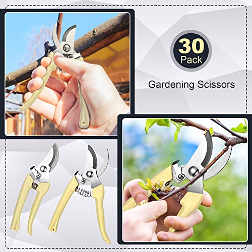Chumia 30 Pack Garden Shears Flower Clippers for Plant Cutting, Beige - color: Beige