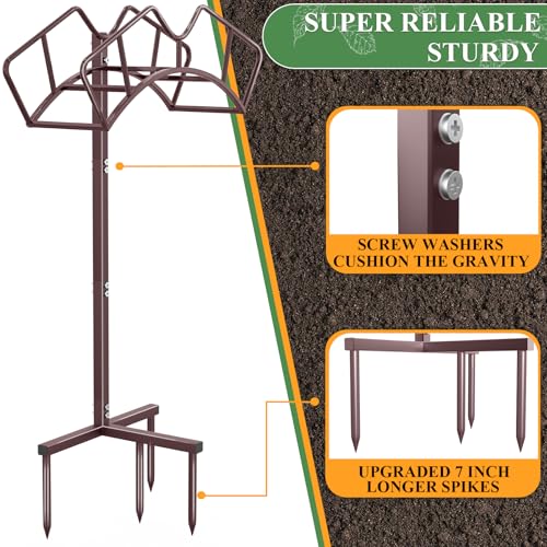 Qatsrin Heavy Duty Garden Hose Holder, Water Hose Reel Holds 150ft, Bronze - color: Bronze