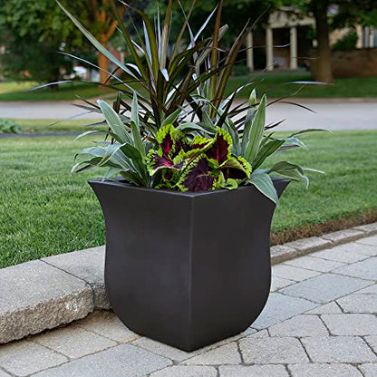 Mayne 5873-ES Polyethylene Planter, Espresso 16x16 - color: Espresso