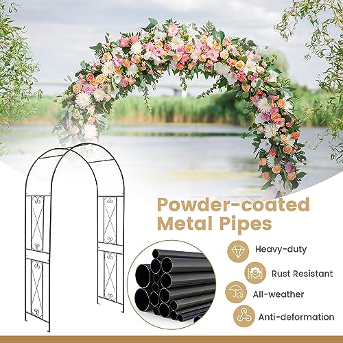 DREAMADE 7.2 ft Garden Arch, Metal Garden Arbor Trellis