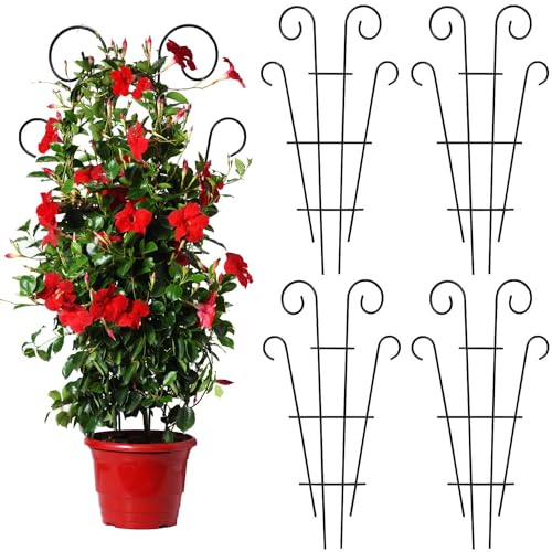 Mklsit 32" Metal Plant Trellis for Climbing Plants Support, 4 Pack - size: 32" Wave Shape