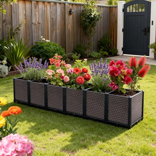 Large Planters for Outdoor Plants 20" Tall Planter Box, 94.4"L x 15.7"W - size: 94.4"(l) X 15.7"(w) X 19.7"(h)