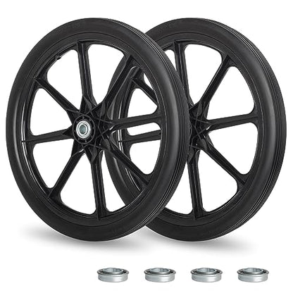 GICOOL 20'' Flat Free Wheels, for Rubbermaid Wheelbarrow Tires, 2 Pack - size: 20'' Flat Free(Straight Tread)