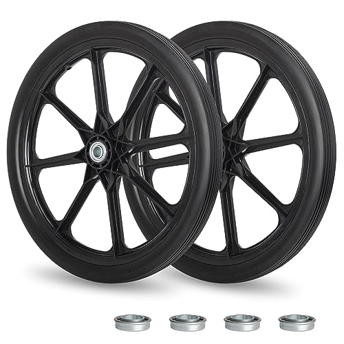 GICOOL 20'' Flat Free Wheels, for Rubbermaid Wheelbarrow Tires, 2 Pack - size: 20'' Flat Free(Straight Tread)