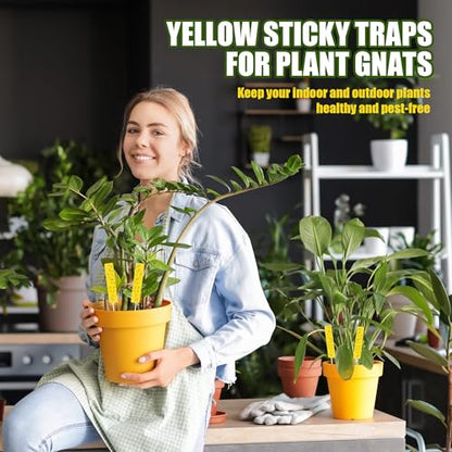36 PCS Yellow Sticky Traps for Plant Gnats, Fungus Gnat Trap (4" x 1") - color: Yellow