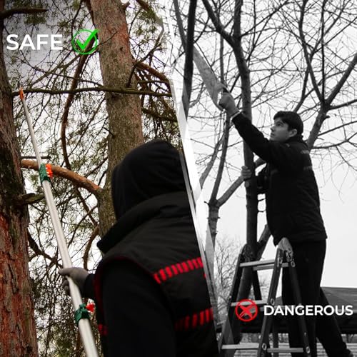 StartPro 29ft Reach Tree Pruning Saw, Telescopic Manual Lightweight Extendable 23ft Pole Saw with Sharp Carbon-Enriched Blade for Pruner for Yard, Garden, Patio & Forestry Use - size: 23ft