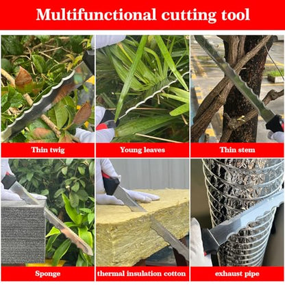 Insulation Knife - Sod Cutter Knife: stainless steel 11.14-Inch sharp blade, double side utility Lawn Repair Saw with Nylon Sheath - color: Long Red