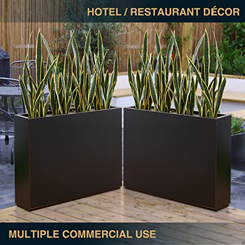 Wallowa Metallic Heavy Duty Outdoor Planter Box, 38Lx10Wx30H Span Planter - color: Black 30h, size: 38Lx10Wx30H