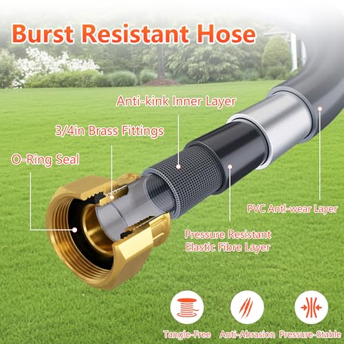 Retractable Garden Hose Reel, 1/2 in x 100ft - size: 1/2" 100FT