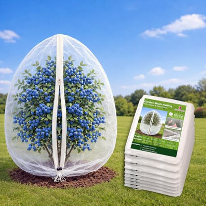 Jevrench 8-Pack 2.6 x 3.6 ft Garden Netting Bags with Zipper and Drawstring - size: 2.6 x 3.6ft – 8 Pack