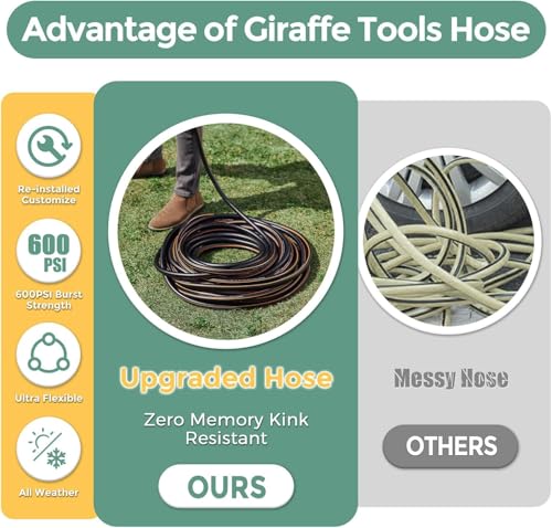 Giraffe Tools Garden Hose 5/8", 75ft Water Hose Heavy Duty - size: 75FT Male Female
