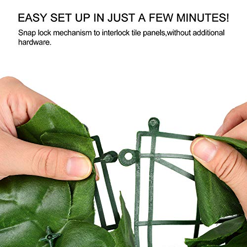 DearHouse 118x39.4in Artificial Ivy Privacy Fence Wall Screen, Artificial Hedges Fence and Faux Ivy Vine Leaf Decoration for Outdoor Garden Decor - size: 118*39.4inch