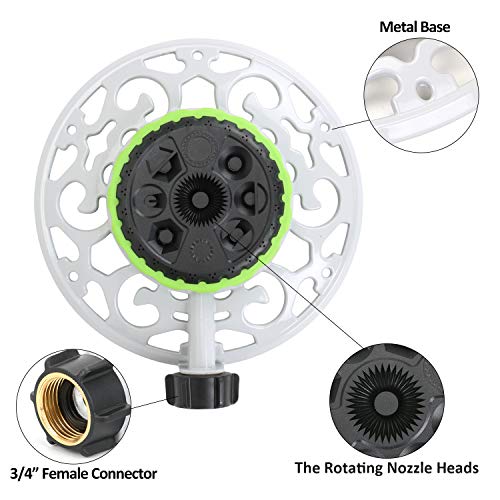 STYDDI Turret Pattern Sprinkler on Metal Base, 8-Pattern Lawn Sprinkler - size: 8-Pattern