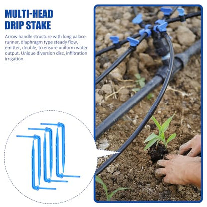 GANAZONO Drip Emitters Emitters Drip Emitter Stakes 100PCS Angled Plastic Irrigation Support Stakes Drip Tubing Hold Stakes for Gardening Patio Lawn Vegetable Fruit - size: 10X4cm