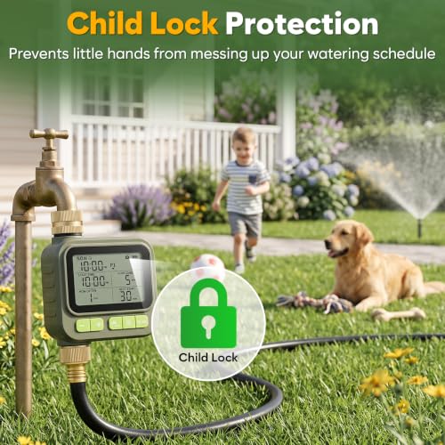 1 Zone Water Timer with Brass Inlet Outlet, Sprinkler Timer for Garden Hose - size: 1 Outlet