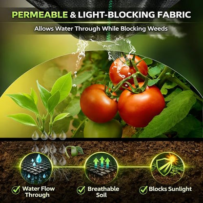 Heavy Duty Weed Barrier Landscape Fabric, Woven Geotextile Ground Cover - Premium Weed Control Mat for Garden Beds, Driveways & Landscaping(1.3ft x 50ft) - size: 1.3ft x 50ft