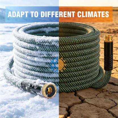 Garden Hose 25FT, Ultra Lightweight with 10-Function Nozzle - color: Green