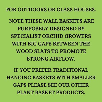 3 Wooden Orchid Wall Planters, Plant Baskets for Wall Mounting (Wall Baskets)