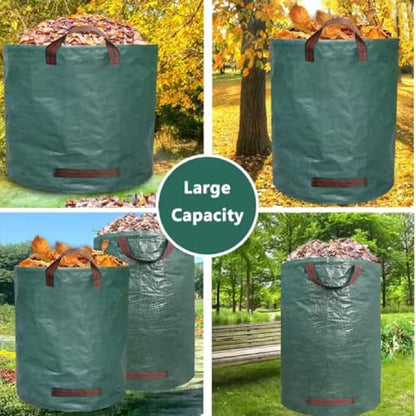 Reusable Yard Waste Bags, 53 Gallon Upright Lawn Leaf Bags,1 Pack Heavy Duty Collapsible Garden Bags for Collecting Leaves,Waste Container for Cleanup Outdoor Debris Leaves Grass Clippings
