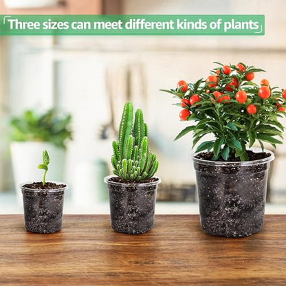 Bluepro Clear Nursery Pots with Drainage Holes, 3.5/4/5 Inch, 36-Pack - size: 3.5/4/5 Inch-36Pcs